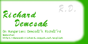 richard demcsak business card